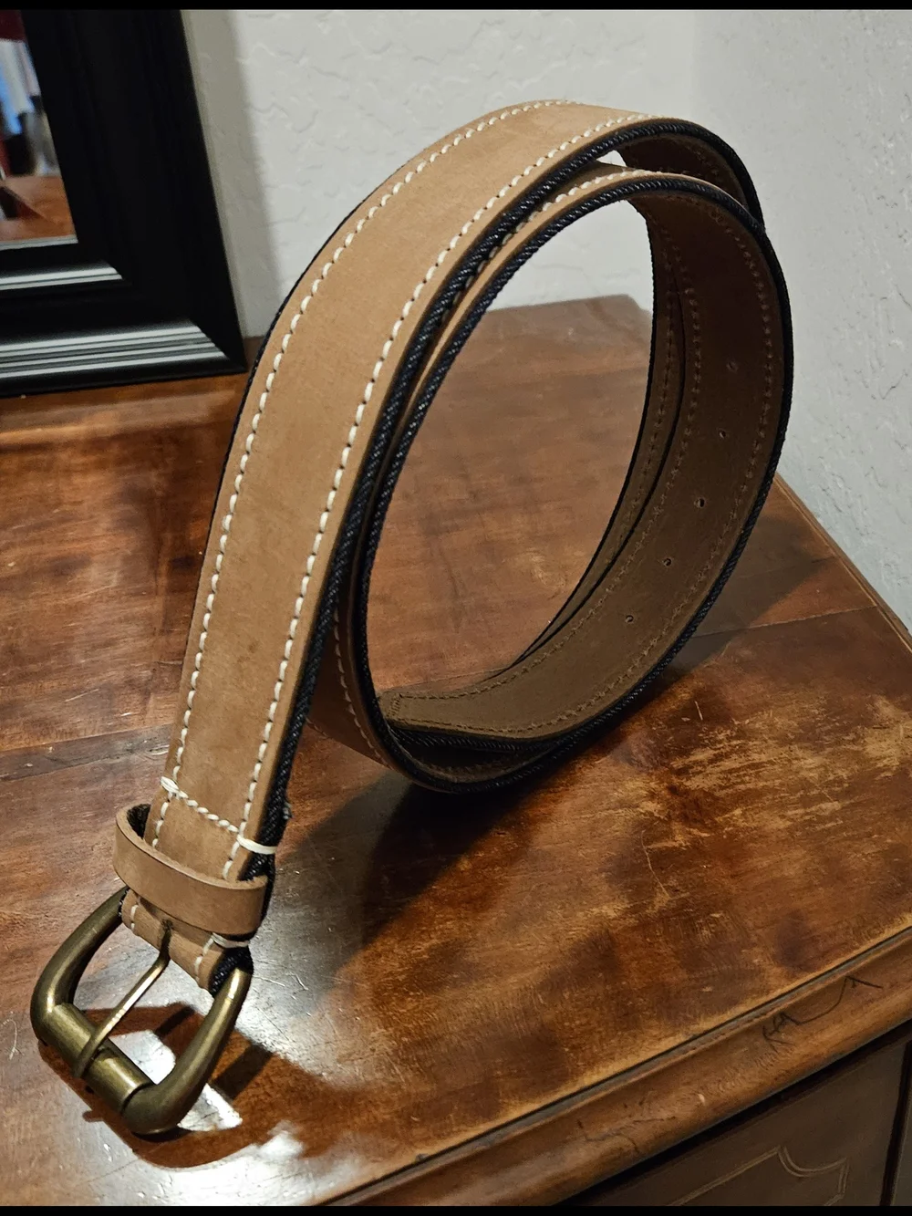 MWT Lucky Brand Women's Leather Denim Belt sz 40